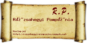 Rózsahegyi Pompónia névjegykártya